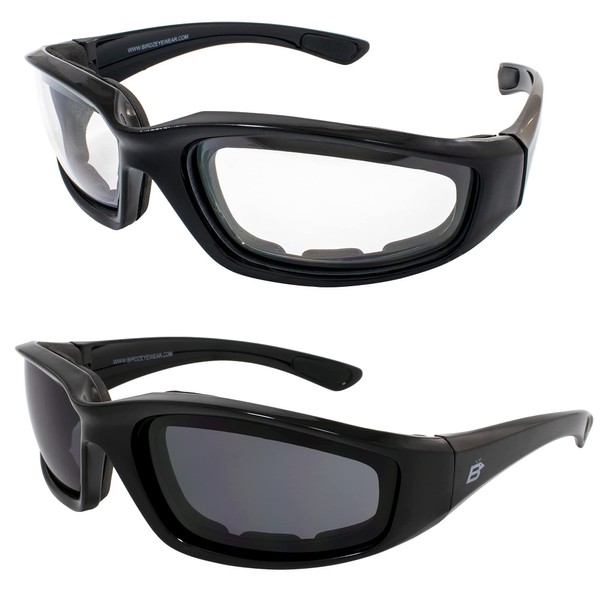 Birdz Eyewear Oriole Motorcycle Sunglasses Padded Riding Glasses 2 Pair