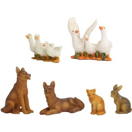 FADEDA 6 x Animal Set, Yard Animals, Height: 4 cm, Hand-Painted, Detailed Nativity Scene Figures, Christmas Table Decoration, Nativity Accessories