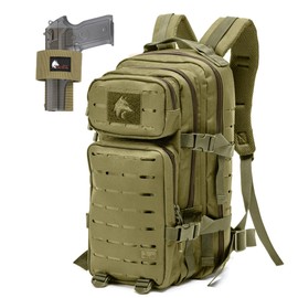 WOLF TACTICAL Molle Backpack Small Tactical Backpack Small Concealed Carry Backpack CCW Backpack Bug Out Bag 24L EDC Daypack (OD Green)