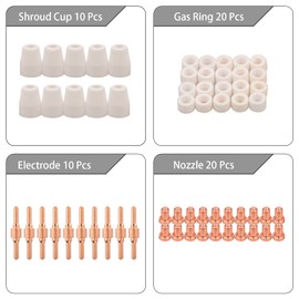 60pcs PT-31 Extended Air Plasma Cutting Nozzle Electrode Consumables Fit CUT-40 CUT-50D CT-312