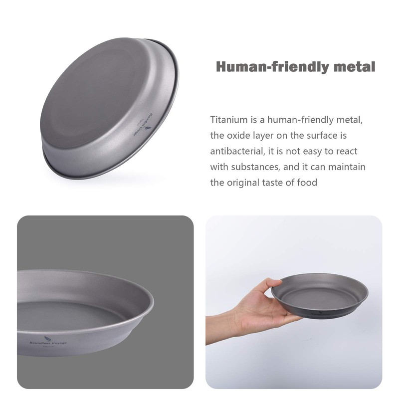 Boundless Voyage Ultralight Titanium Dish with Carry Bag Outdoor Camping