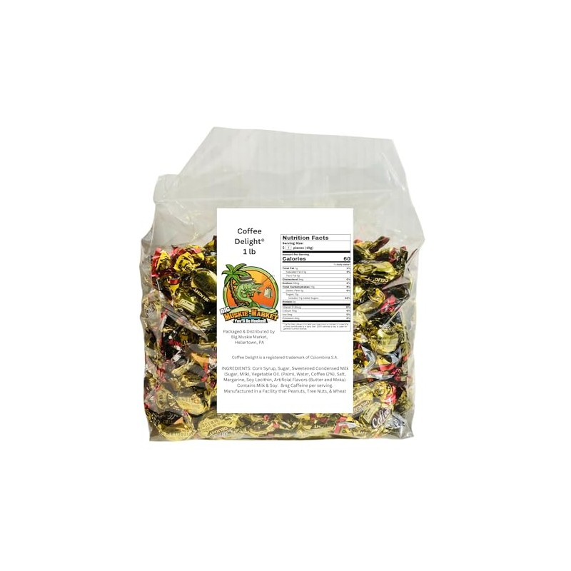Coffee Delight Hard Candy Coffee Snacks, Colombian Coffee, Individually Wrapped,