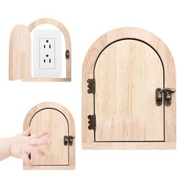 2PCS Wooden Door Light Switch Cover Receptacle Plate Protector with strong adhesive on the back, easy to install, no drilling required, stable and reliable, Home Decoration