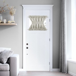 Deconovo Door Curtain Blackout Door Window Curtains for Front Door French Door Curtains with Tieback Door Blinds for Door Window,Light Beige,W54 x L20,1 Panel