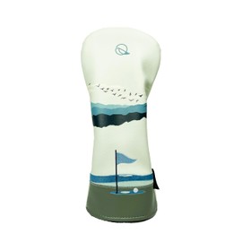 Golf Headcover for Hybrids and Fairway Woods Premium Leather Head Cover. Digitally Printed and Embroidered Design. The birdskie Mountain Course Head Cover for Your Hybrids and Fairway Woods.
