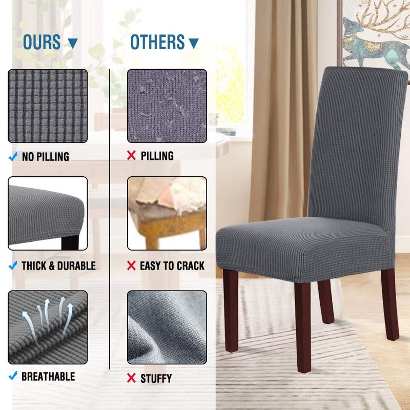 Smarcute 2 Pack Stretch Dining Room Chair Slipcovers Sets, Stretch