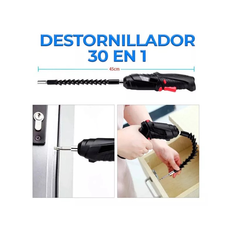 EGTMA Destornillador Multifunción Recargable Usb De Luz Led 3 6