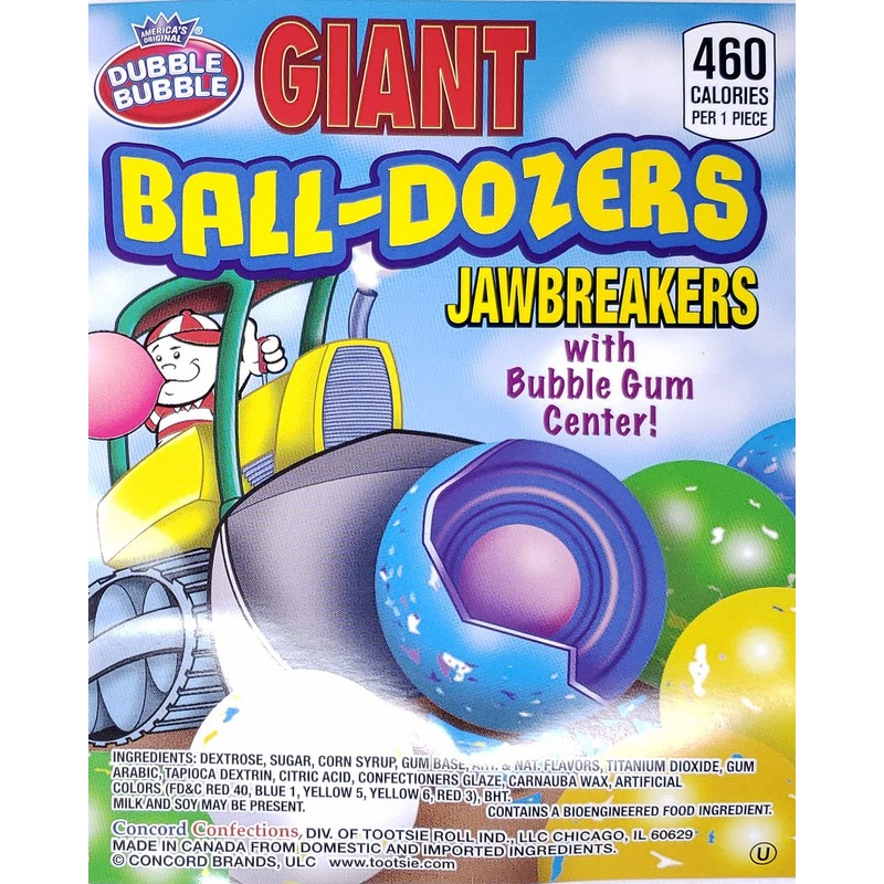 Candy Retailer Giant Ball-Dozers Jawbreakers with Bubble Gum Center 1