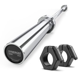 Synergee 4-Foot Barbell with 2” Sleeves and Collars. Rated 500lbs for Weightlifting. Available in Chrome.