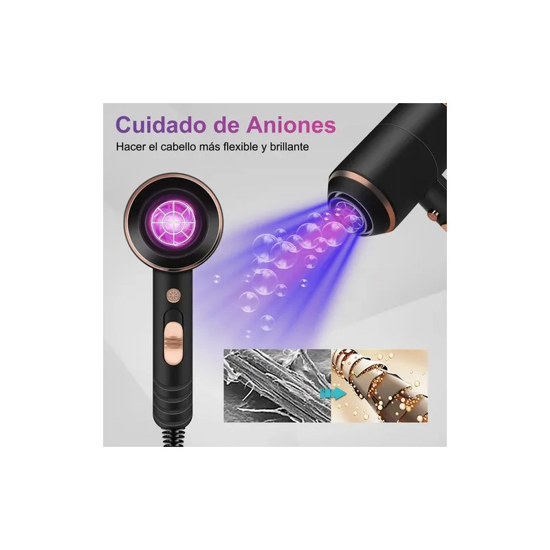 Secadora De Cabello Profesional Portátil De 1800w Y 3 Veloc