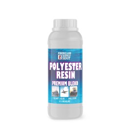 Premium Polyester Resin w/Hardener for Laminating Fiberglass mat, biaxle, Cloth (Quart)
