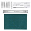Carving Hobby Knife Kit Cutting Mat Handle Blades Ruler Art