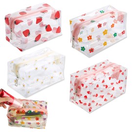 Toiletry Bag Transparent Waterproof Set of 4 Cosmetic Bags PVC Aeroplane Bag Transparent Makeup Bag Travel Wash Bag for Men and Women