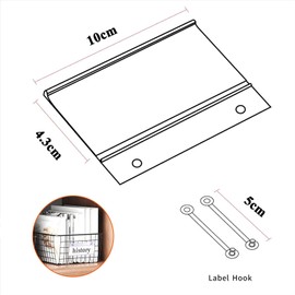Plastic Wire Shelf Label Holders - 10 x 5.5CM Clear Price Tag Holder Sign & Ticket Holder with Double Snap Lock Closure, Reusable Basket Label Holders for Market, Retail Shop, Pantry 20 Pack
