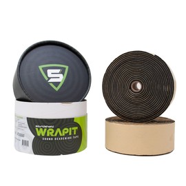 SOUNDSHIELD SSD-WRAPIT 30 Feet of 3 MM Waterproof Closed-Cell Adhesive Backed Single Tube Car Sound Deadening Tape Two 2-inch Wide Rolls