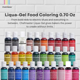 Chefmaster Super Red Liqua-Gel® Food Coloring | Vibrant Color | Professional-Grade Dye for Icing, Frosting, Fondant | Baking & Decorating | Fade-Resistant | Easy-to-Use | Made in USA | 0.70 oz