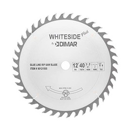 Whiteside 12" Glue Line Rip Blade 40 Teeth 1" Bore TCG Grind 90121505
