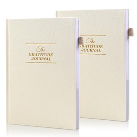 Utron 2 PCS Gratitude Journal, 5.5"x8.2" Journal with Prompts, Affirmation Journal with Pencil Socket, Undated Daily Gratitude Journal, Journal Personal
