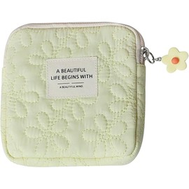 Sanitary Pouch, Small, Cute, Sanitary Supplies, Storage, Napkin Pouch, Sanitary Case (Yellow)