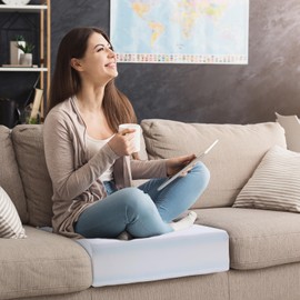 HOMBYS Memory Foam Couch Cushion Replacement, High Density Upholstery Foam Wrapped with Memory Foam & Polyester Batting, Sofa Cushions Inserts with Dacron Fiber Layer,with Removable Cover,6"x22"x24"