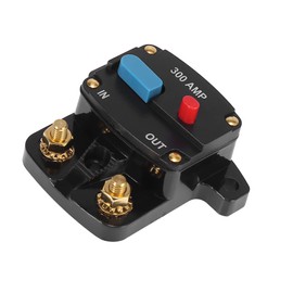 ACROPIX Universal DC 12V- 42V 300Amp Inverter Circuit Breaker Audio Inline Fuse Holder Black - Pack of 1