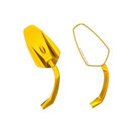 POWERJAMES Gold Motorcycle Handlebar Rear View Side Mirrors for Harley Touring FLHR FLTC