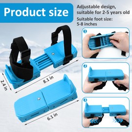 Voccos Toddler Ice Skates with 3Pcs Hook and Loop Fastener Adjustable Ice Skating Shoes Clip on Straps Kids Ice Skates Double Runner for Girls Boys Children Baby Beginner Junior Skater Training Blue