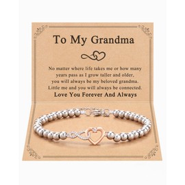 POWWA Gifts for Grandma, Nan Grandma Nana Nanna Gifts Presents Gift Infinity Bracelet Christmas Cards