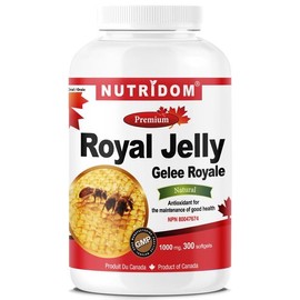 Nutridom Royal Jelly 1000 mg, Non-GMO, Gluten Free, Dairy Free and Soy Free, Made in Canada (300 Softgels)