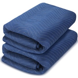 Peryiter 2 Pack 96'' x 80'' Extra Large Moving Blankets 4.4 lb Heavy Duty Moving Pads and Packing Blankets Thick Quilted Shipping Furniture Pads for Furniture Artwork Floor, Royal Blue