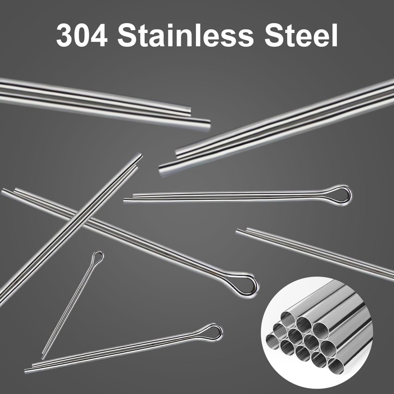 160 Piece Split Pin Assortment Stainless Steel Cotter Pin Set,