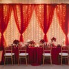 10x10ft Red Tulle Backdrop Curtain with Lights String for Parites,