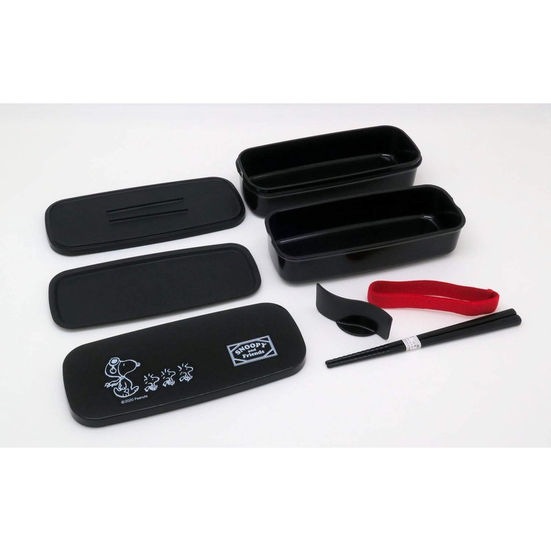 OSK PW-28K Snoopy Lunch Box 2-Tier (Black)
