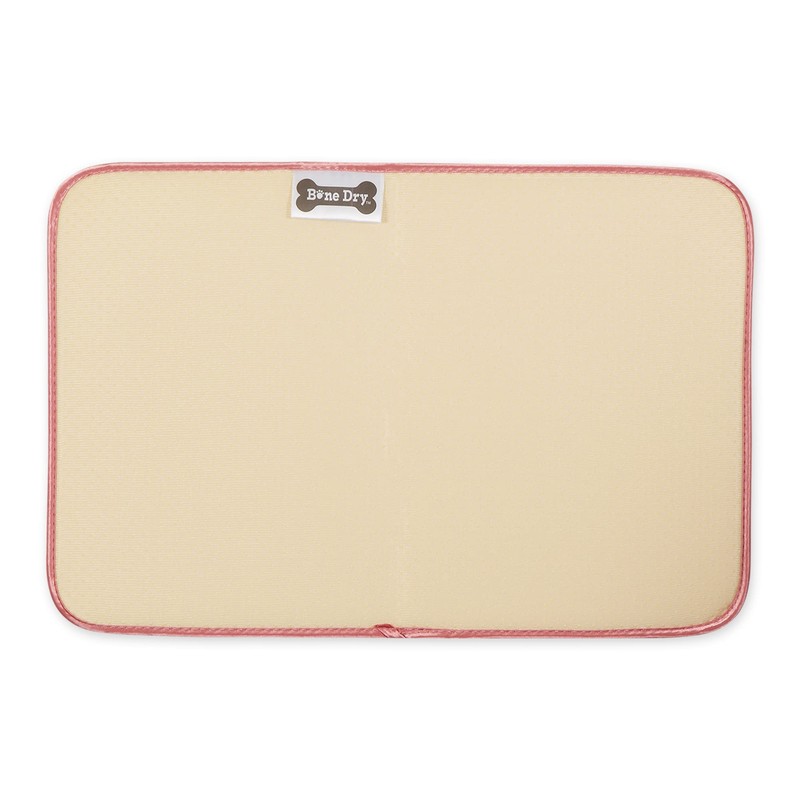 Bone Dry Machine Washable, Ultra Absorbent Pet Mat, 12x18, Rose