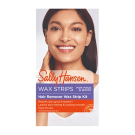 Sally Hansen Hair Remover Wax Strip Kit for Face, Eyebrows and Bikini, 34 Strips, Wax Hair Removal Kit, Home Waxing Kit, No Microwave Needed, Salon Results, Lasts Up to 8 Weeks (Pack of 2)