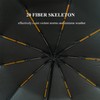 Men's Umbrella With Wooden Handle Black Automatic Open Strong Windproof
