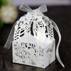 HICOHAND White Laser Cut Hollow Boxes, 20 PCS White and