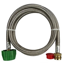 M.B. Sturgis Inc. Stainless Steel Overbraid Propane Adapter Hose. Type 1 X #600 Bulk Adapter (1"-20) (4 Feet)