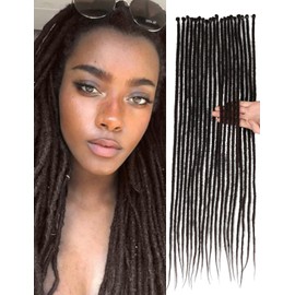 PURSHINE Dreadlock Extensions 24Inch Thin Dreads 20Strands Diameter0.6cm Synthetic Crochet Hair for Women (Chocolate)