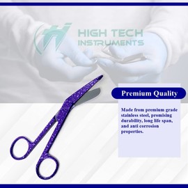 Set of 6 Bandage Scissors 5.5" Long, Nurse Vet Tech Gift - Made of Stainless Steel with Assorted Patterns, First Aid, Used For Cutting Gauze, Tape, Clothing Bandages, Vet Wrap Adhesive Removal