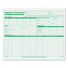 TOPS 3287 TOPS Employee Record File Folders, Straight Cut, Personnel, Letter, GN 20/Pack