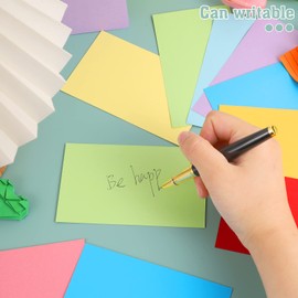 Pack of 600 Presentation Cards, 12.7 x 7.6 cm Index Cards, Flashcards, Blank DIY Paper Cards for Christmas, Crafts, Office, School, Presentation and Presentation (10 Colours, 150 g/m²)