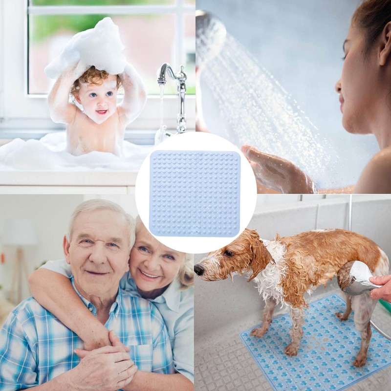 48 x 48 cm Shower Mat, Non-Slip Mat with Suction