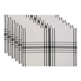 DII Home Sweet Farmhouse Kitchen Textiles, Placemats, 13x19, Black 6 Piece