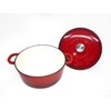 5QT Red Enamel Coated Cast Iron Dutch Oven with Silver