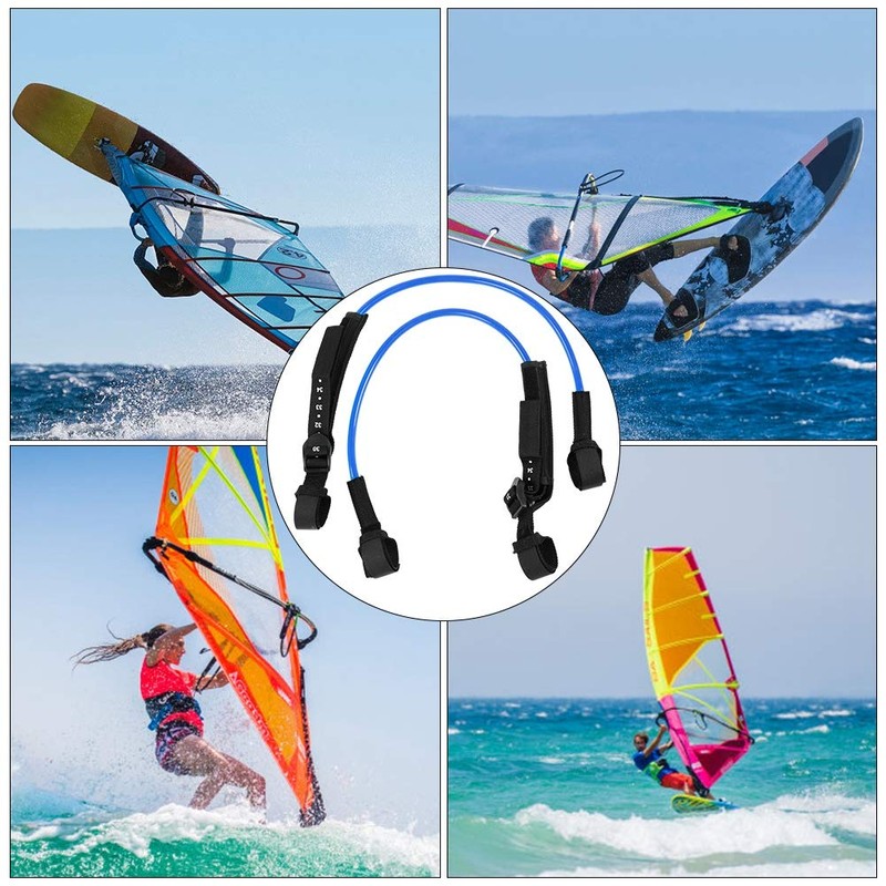 EVTSCAN Surfing Leash String,2PCS 28‑34inch Black Adjustable Safety Windsurfing Harness