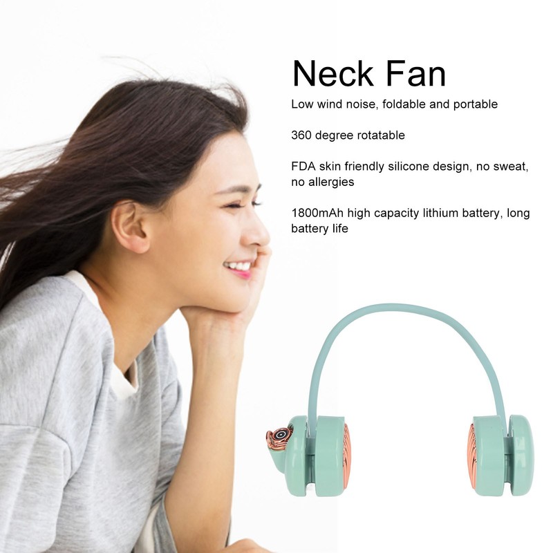 Neck Fan Four Wind Speed Folding Portable Retractable Rotatable 1800mAh