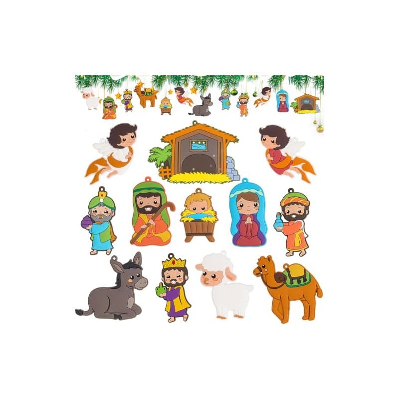 kockuu 12 adornos de Navidad para belén de Navidad, adornos