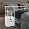 YIYIONCE Overbed Table with Storage 2 in 1 Foldable Overbed