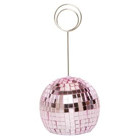 Concepts Disco Ball Photo Holder Mirrored Card Stand with Clip for Party Wedding Table Number Place Cards Event Centerpiece Home and Office Desk Decor